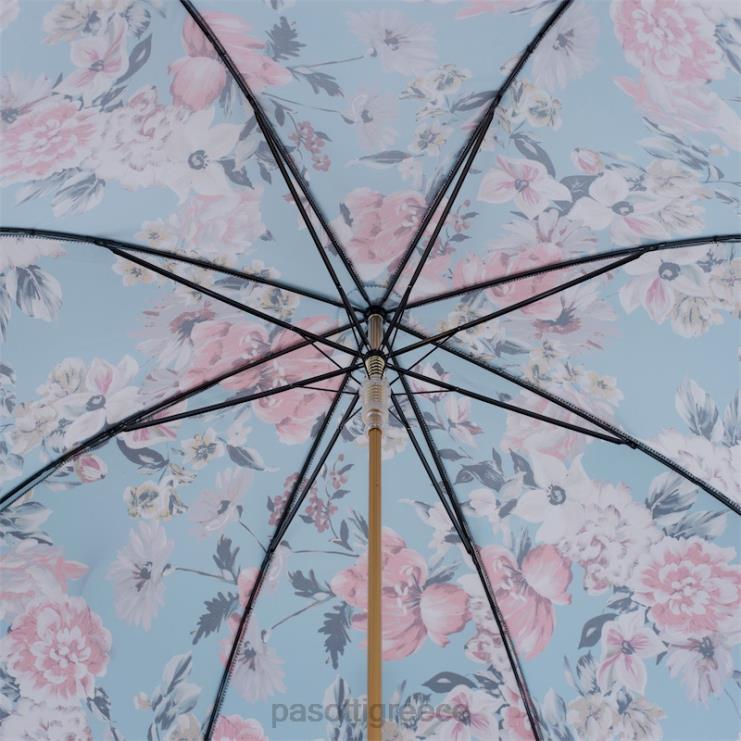 ομπρέλα | PASOTTI 20 9a436-6 p - ανθισμένη ομπρέλα με δερμάτινη λαβή μπορντώ 2N6B8330 γυναίκες